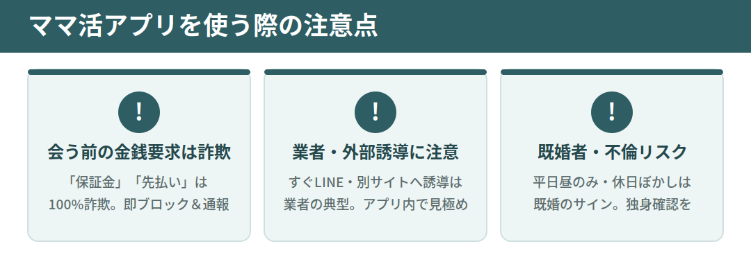 ママ活アプリを使う際の注意点